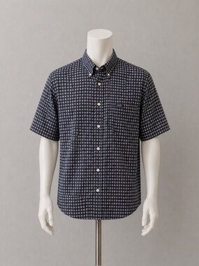 CHAPS Ralph Lauren 2XLT Blue Geographic Print Long Sleeve Button Down Shirt